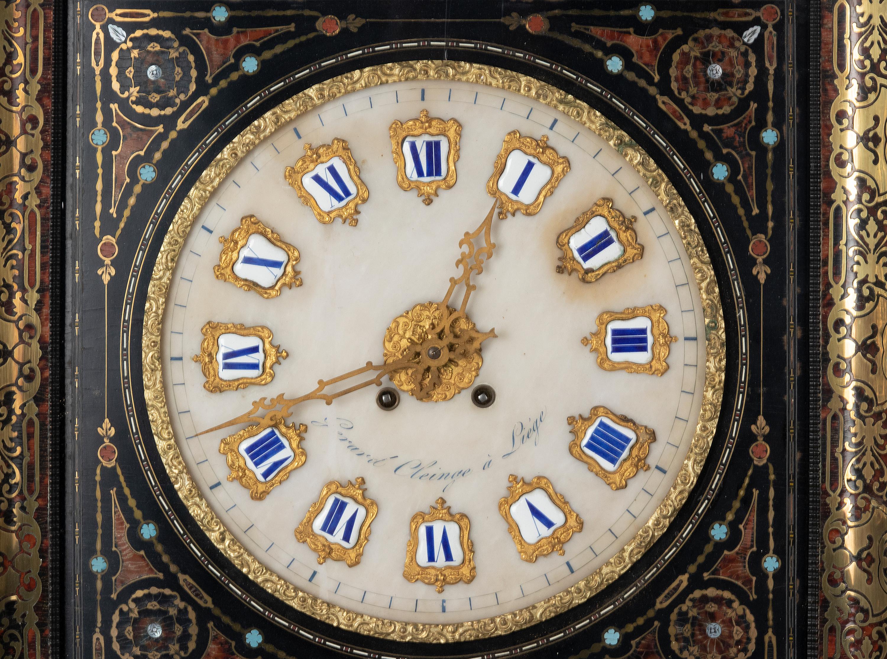 Hand-Crafted Large 19th Century Napoleon III Boulle Marquetry Wall Clock