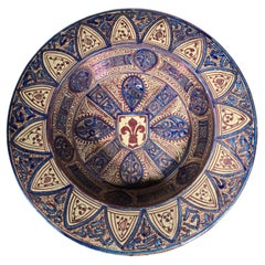 Antique Large 19th Century Nazari-Style Spanish Ceramic Plate