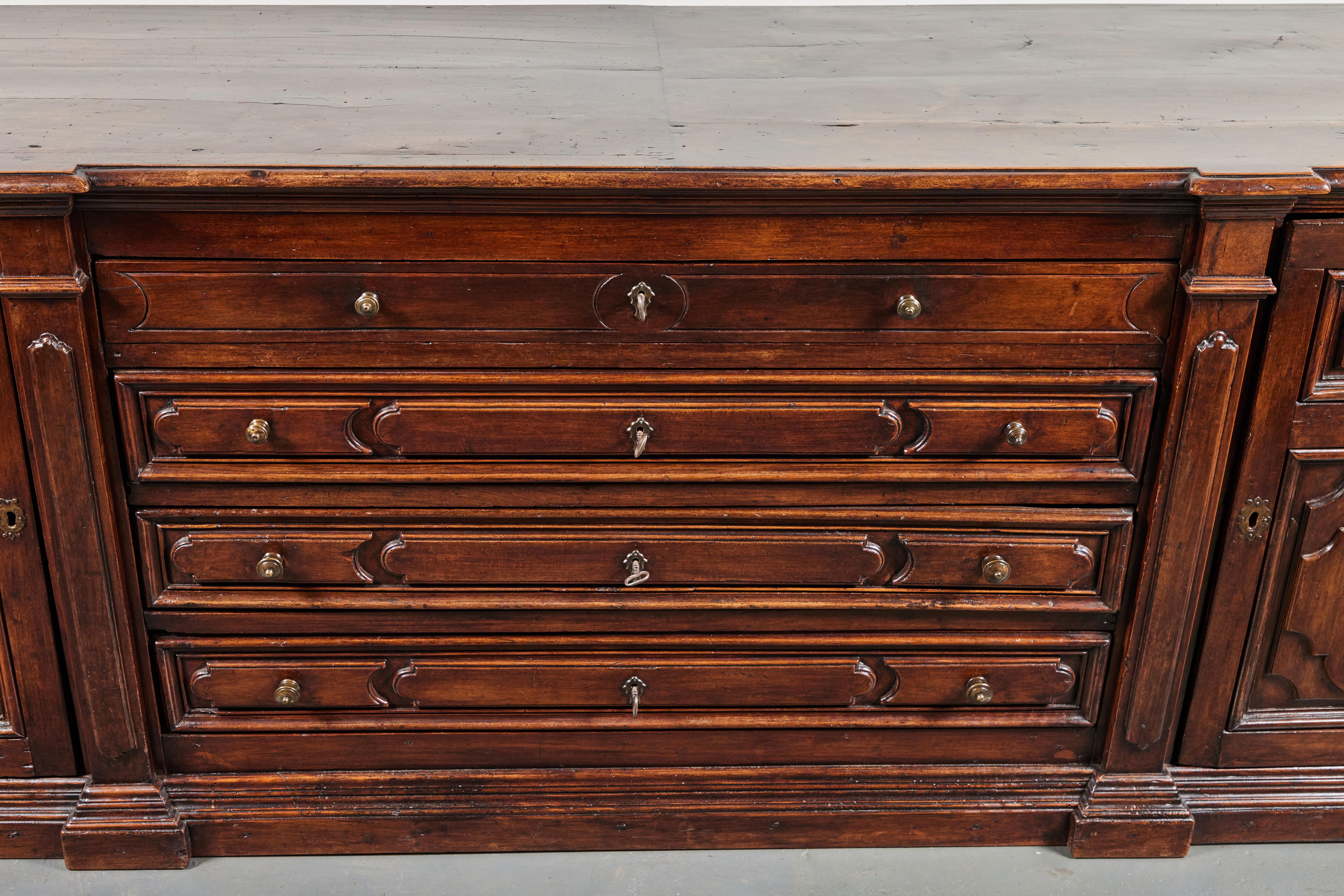 Walnut Large, 19th Century, Neoclassical Credenza For Sale