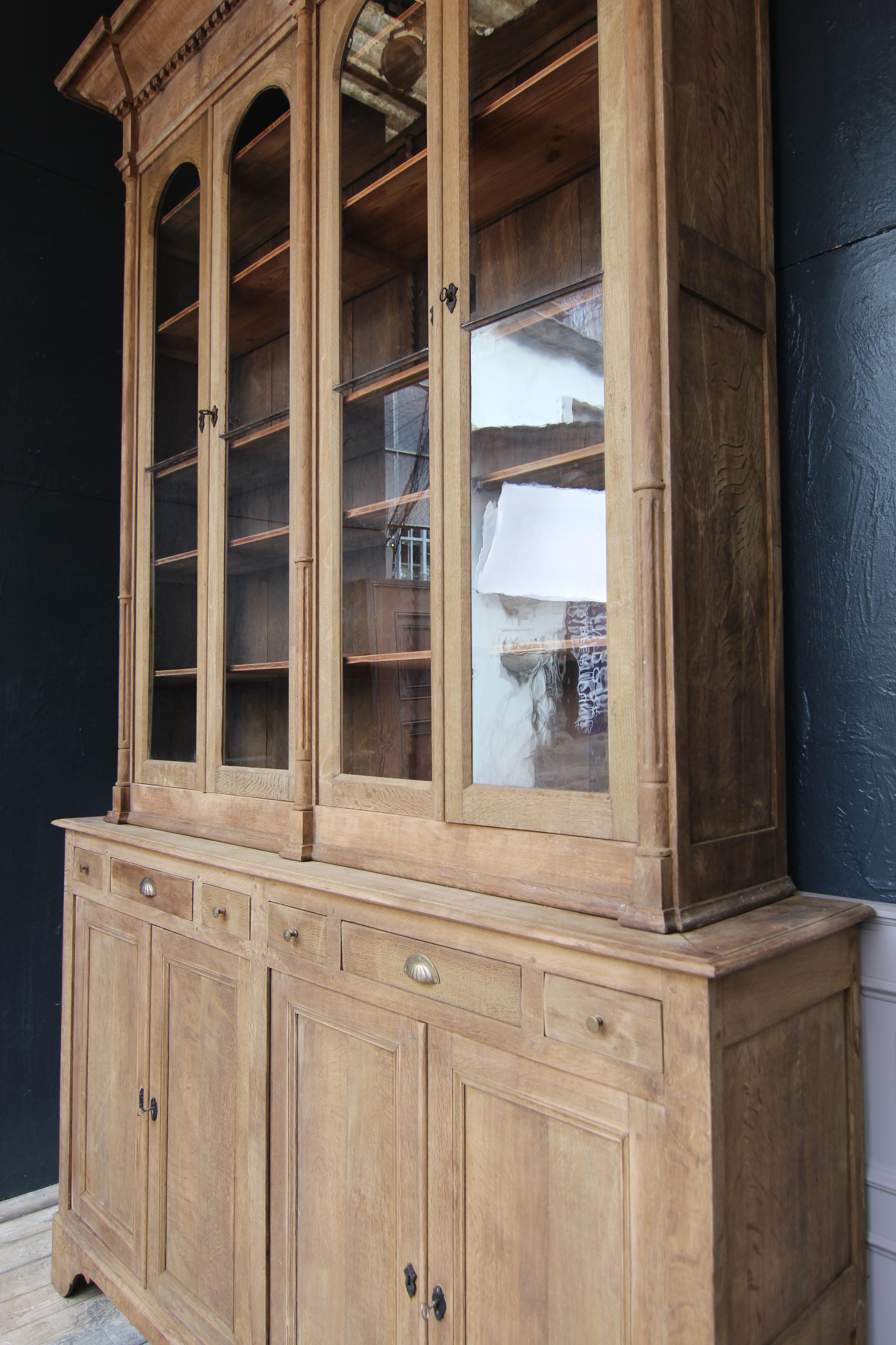 Large 19th Century Oak Vitrine Cabinet or Bookcase 3