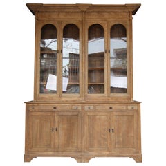 Large 19th Century Oak Vitrine Cabinet or Bookcase