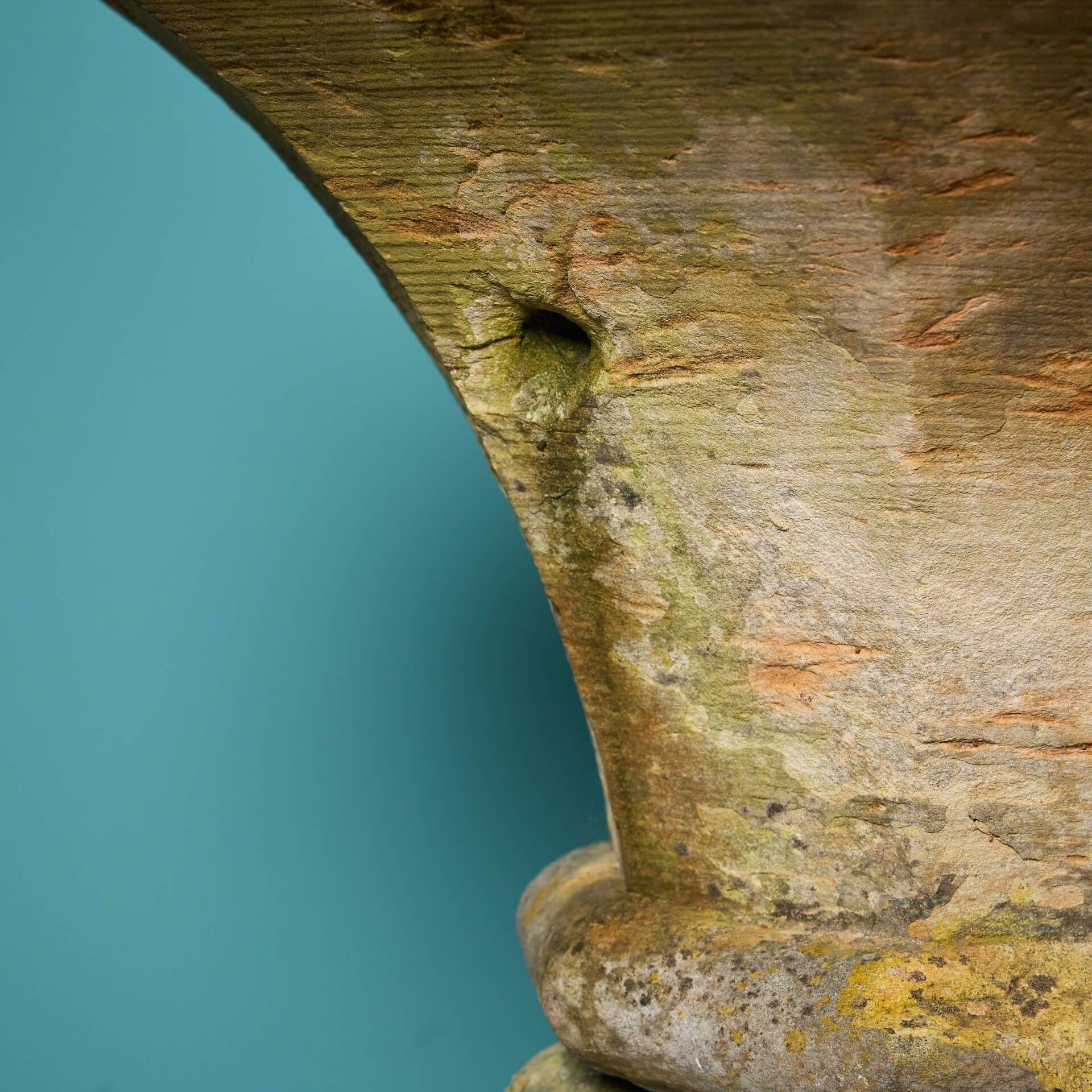 Large 19th Century Octagonal York Stone Bird Bath For Sale 1