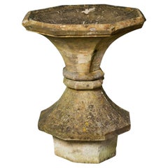 Antique Large 19th Century Octagonal York Stone Bird Bath