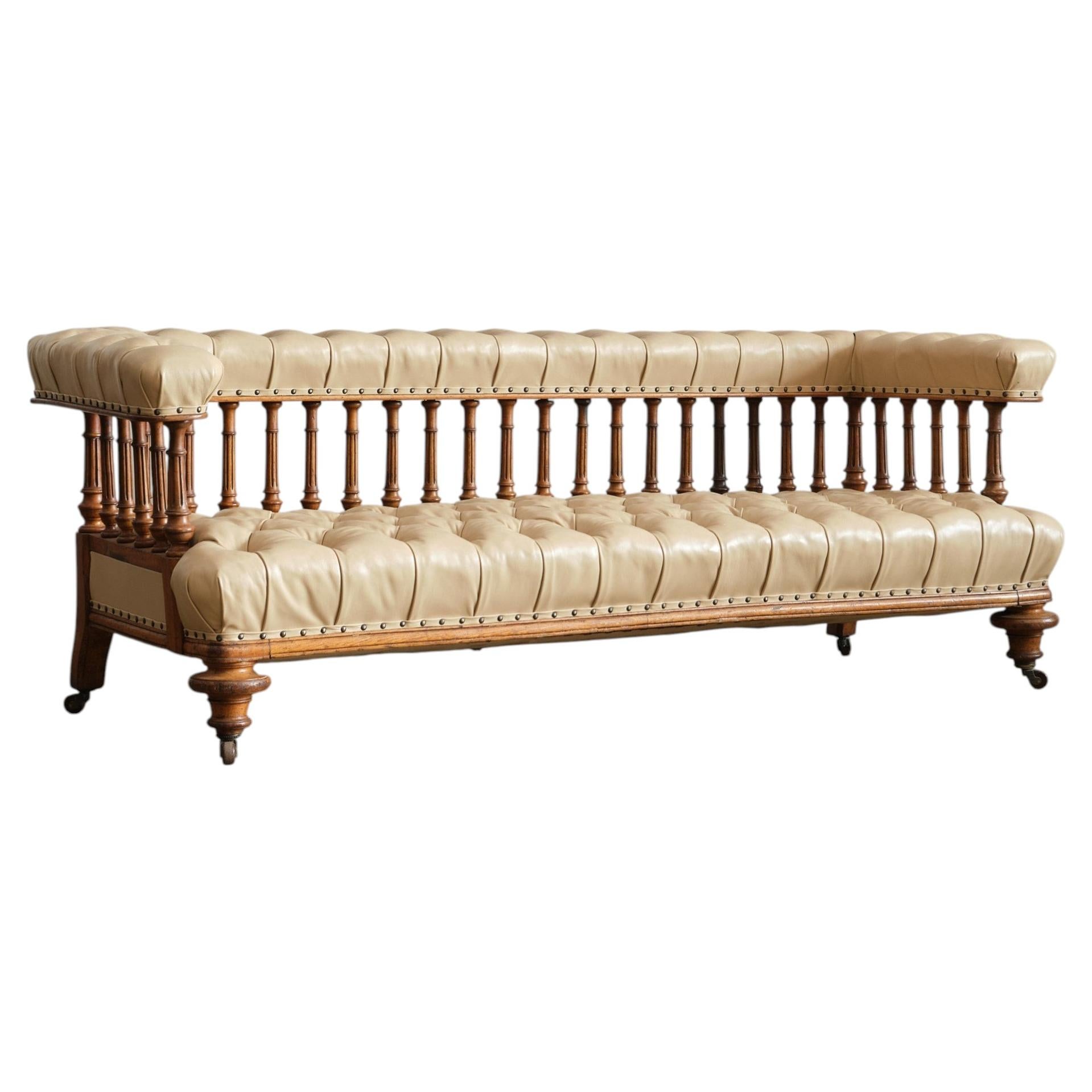 Large 19th Century Open Arm sofa For Sale
