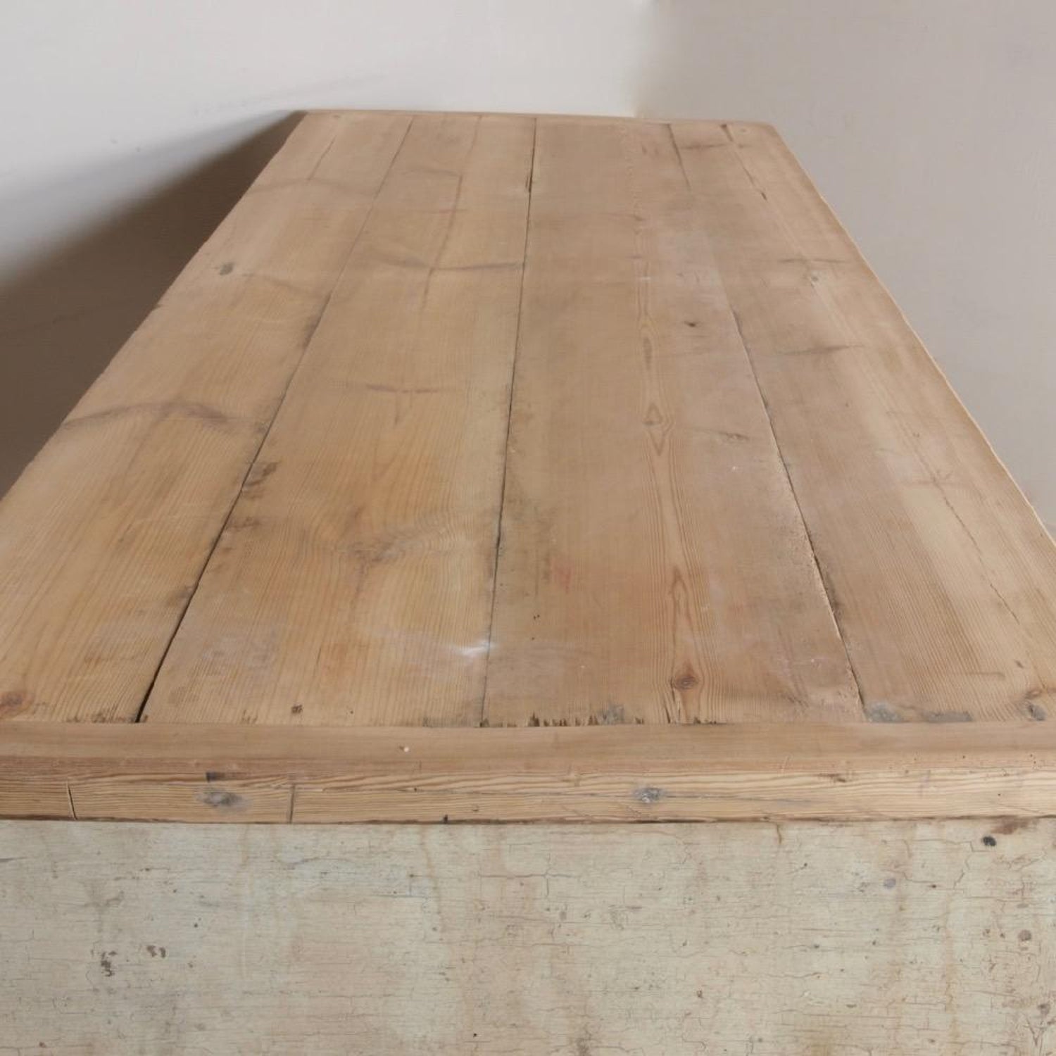 Large 19th Century Original Painted Pine Kitchen Preparation Side