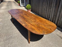 Large 19th Century, Oval Ended Farmhouse Table