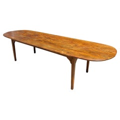 Large 19th Century, Oval Ended Farmhouse Table