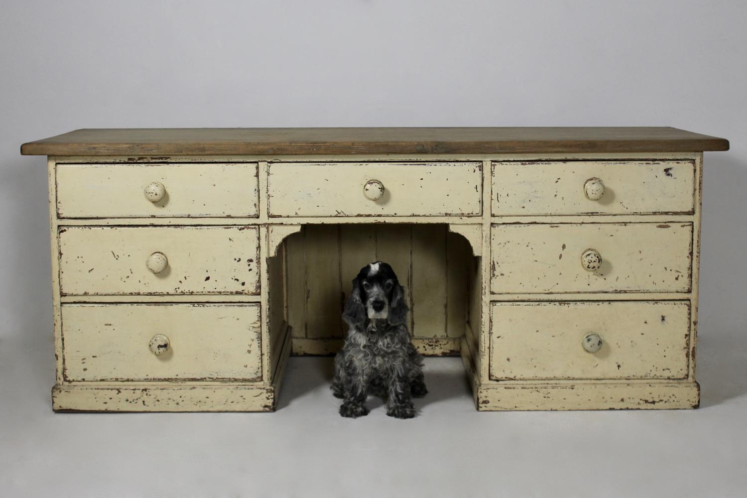 Victorian Large 19th Century Painted Pine Dog Kennel Dresser Base