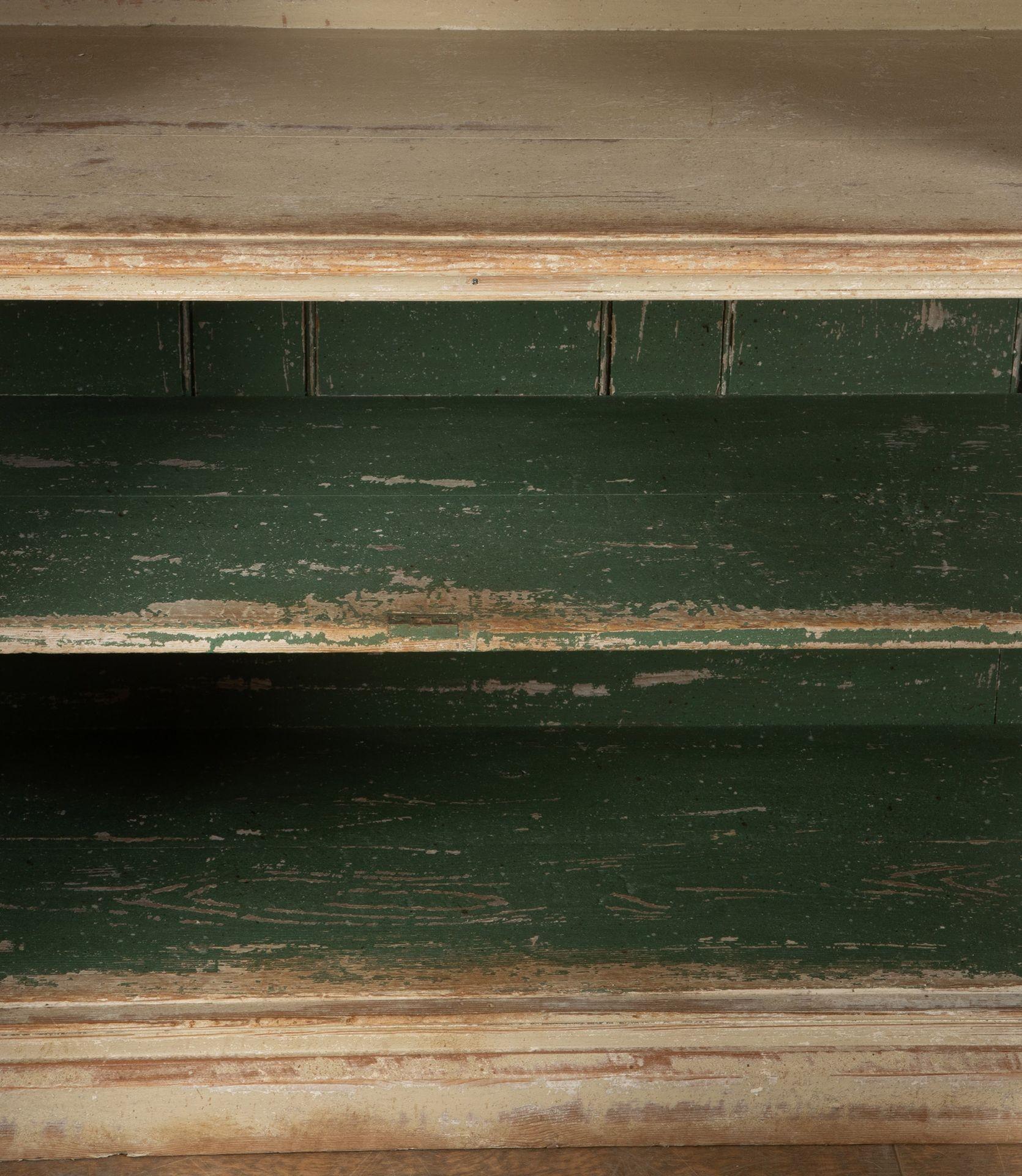 Large 19th Century Painted Pine Housekeepers Cupboard For Sale 5