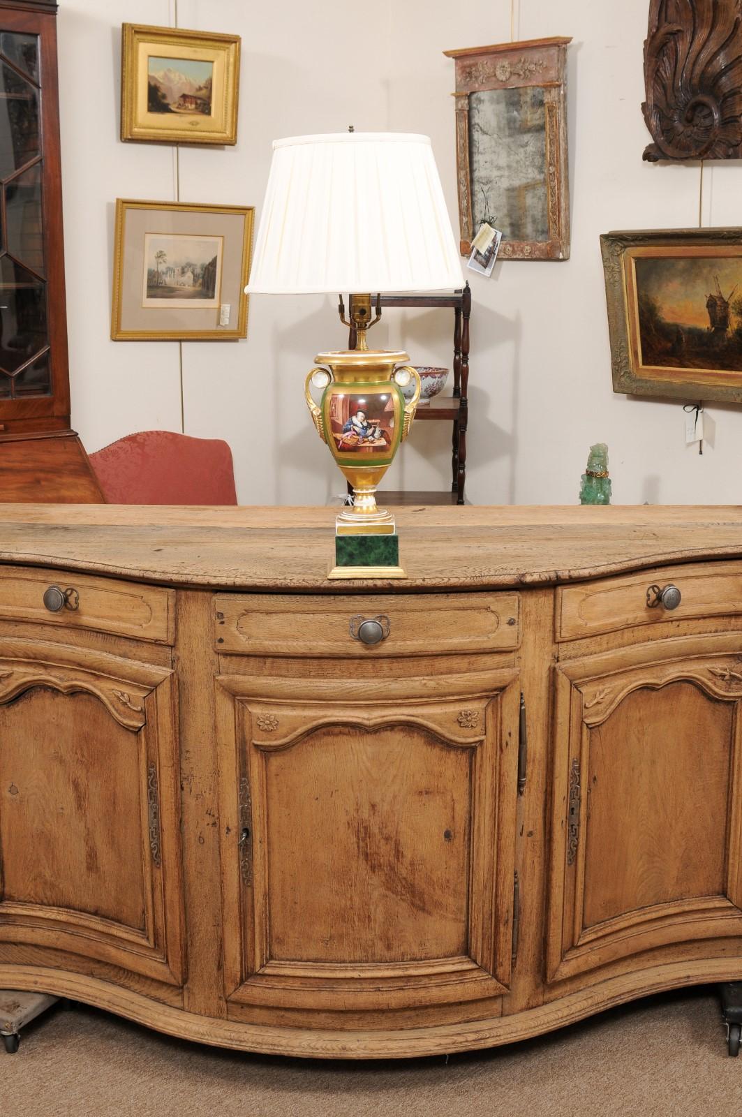 Große Pariser Porzellanvase aus dem 19. Jahrhundert, verdrahtet als Lampe im Angebot 4