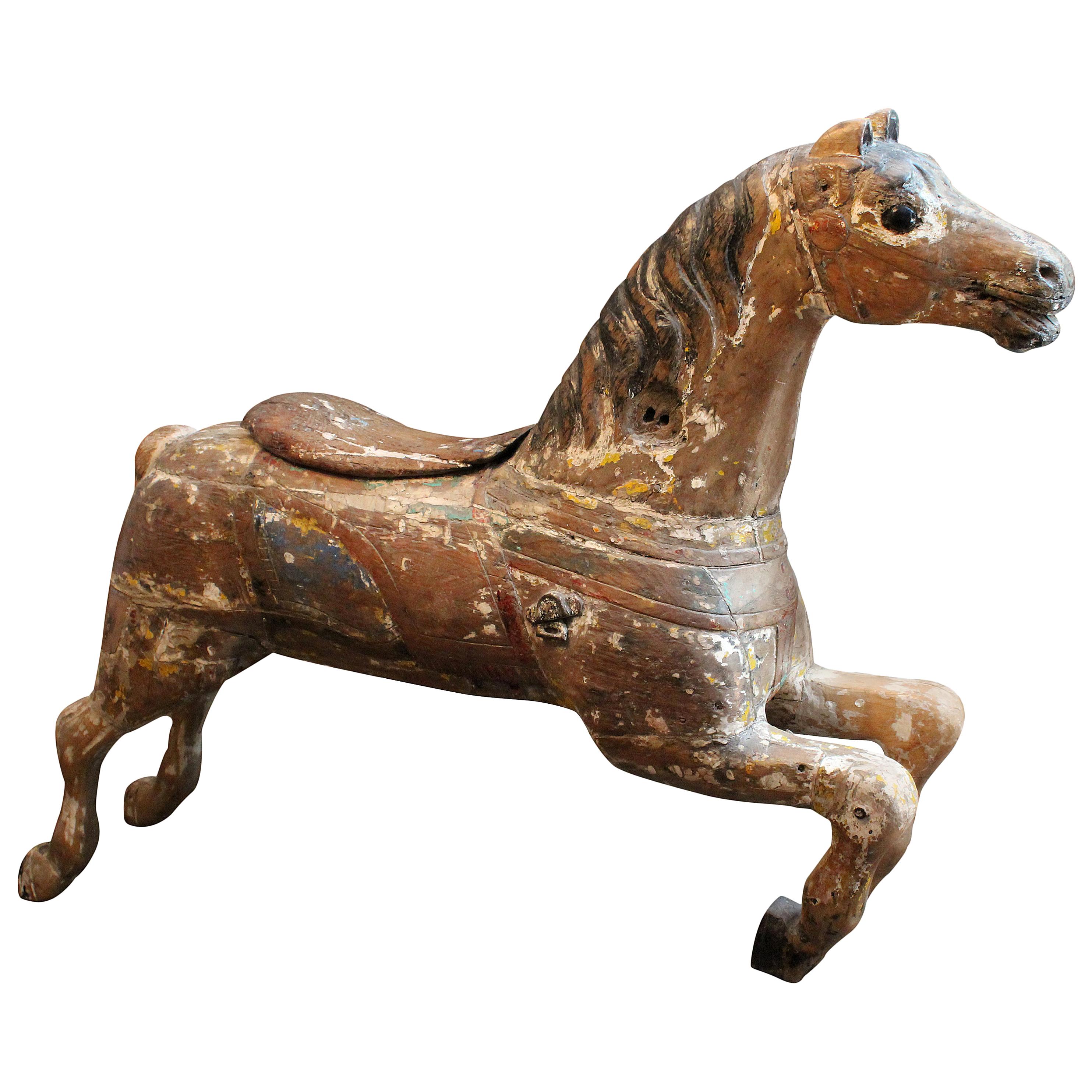 Grand cheval de manège américain Parker du 19ème siècle