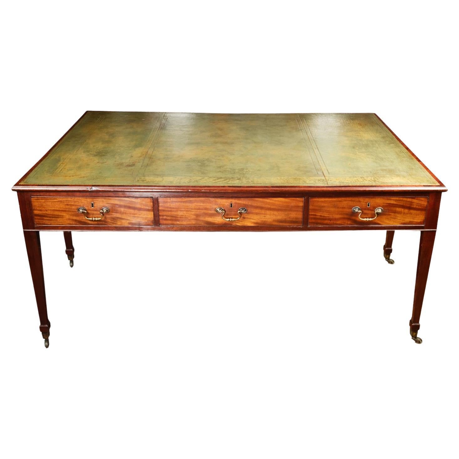 Large 19th Century Partners Library Table For Sale