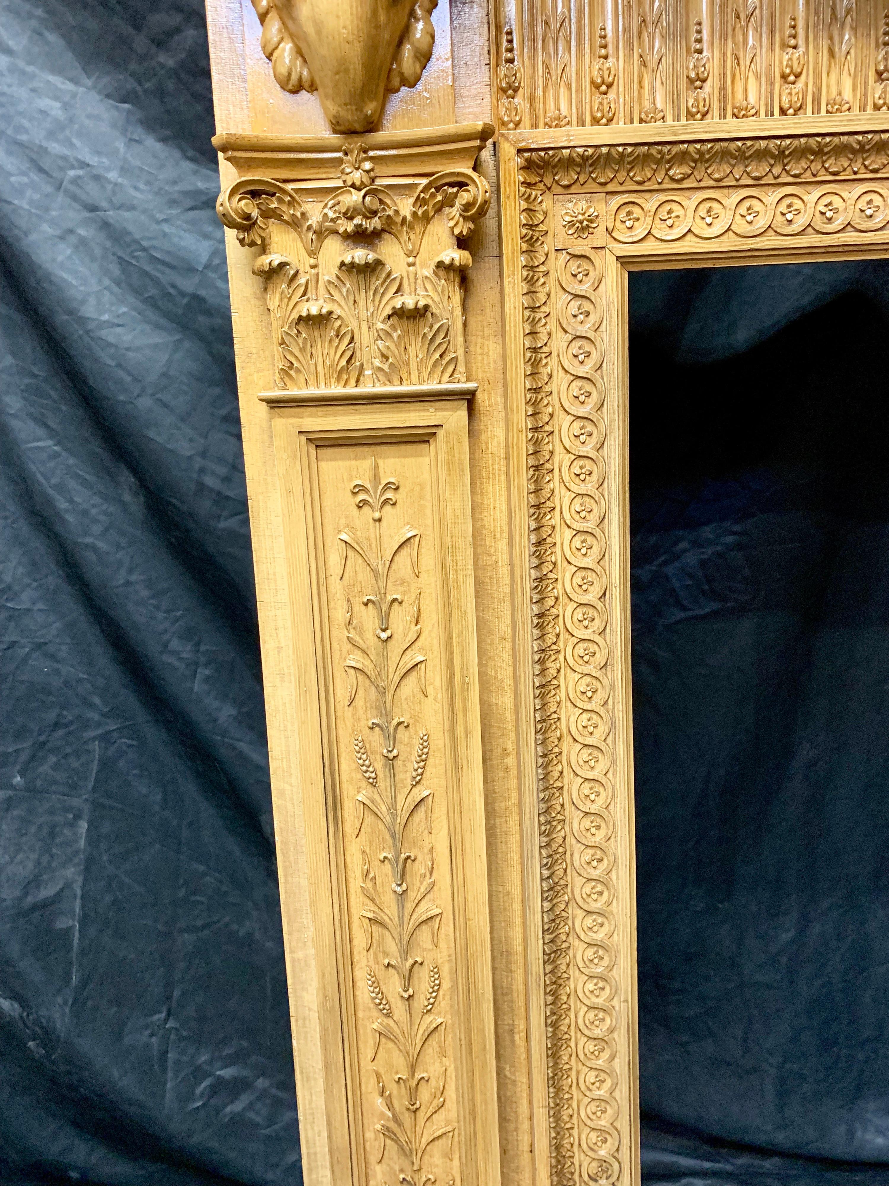 Late 19th Century Large 19th Century Pine and Gesso Georgian Style Fireplace Surround