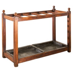 Large 19th century pitch pine stick stand