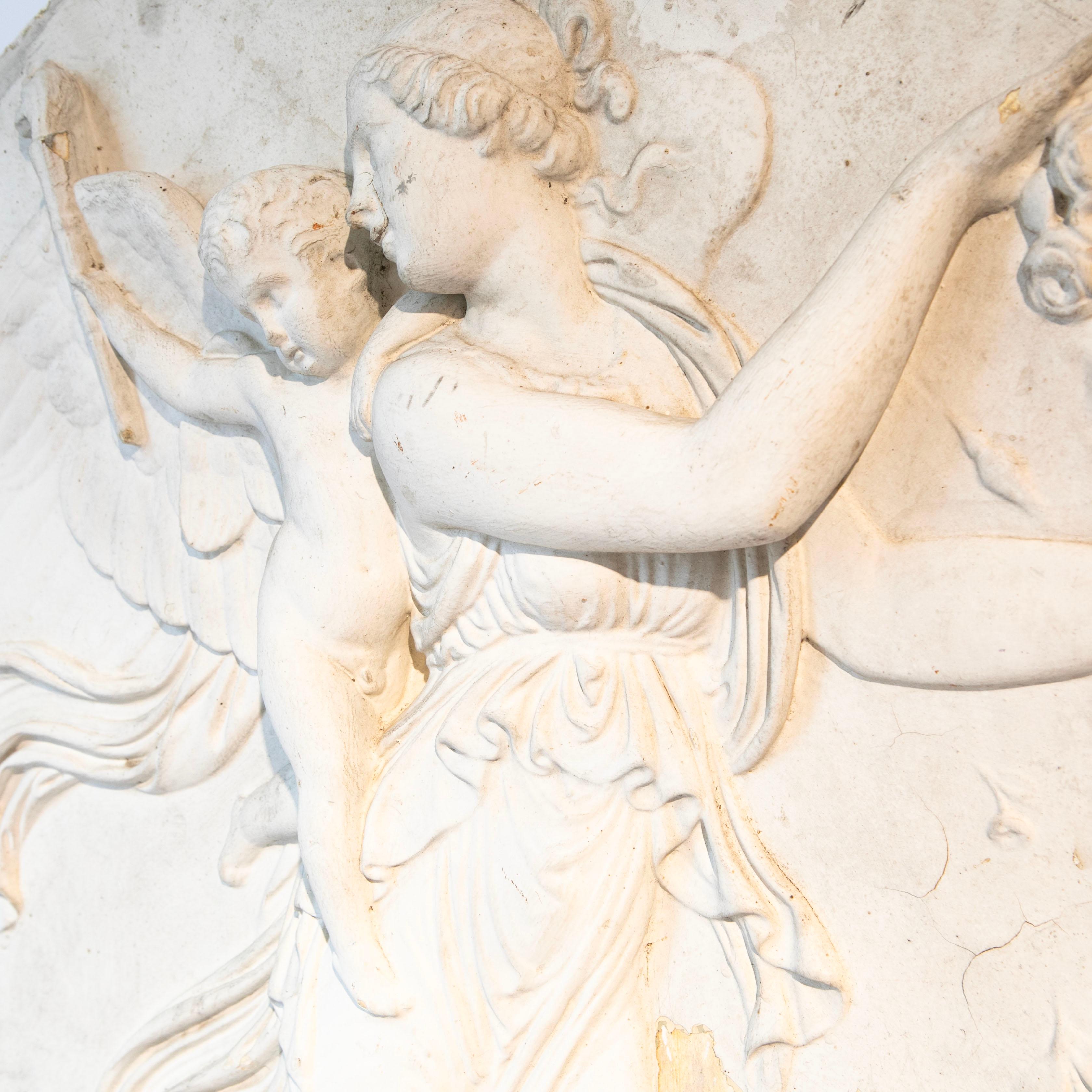 Large 19th Century Plaster Relief 'Day' by Bertel Thorvaldsen In Good Condition In Kastrup, DK