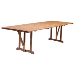 Large 19th Century Portable Pine Farm Harvest Table