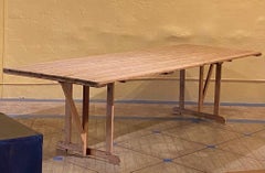 Large 19th Century Portable Pine Farm Harvest Table