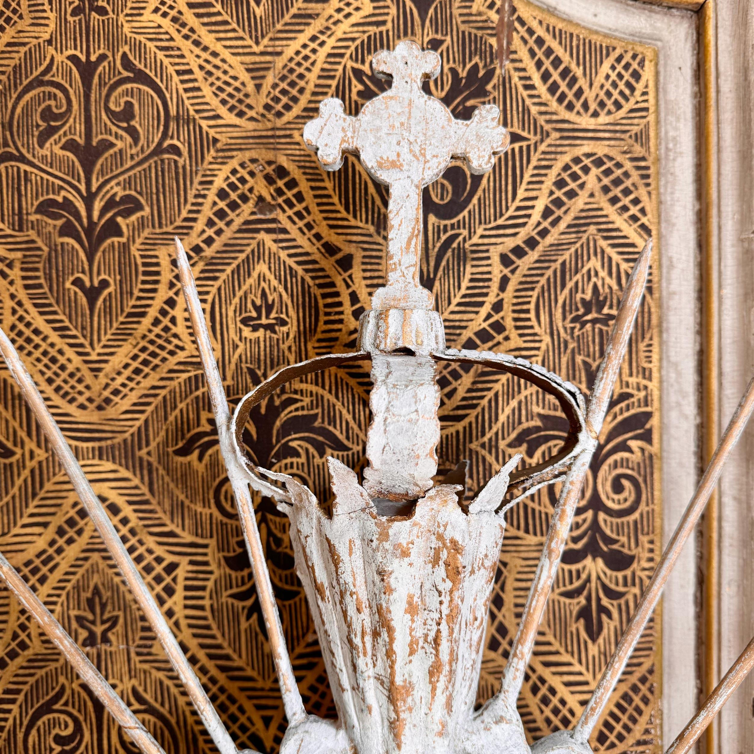 Large 19th Century Processional Sunburst with Crown For Sale 2