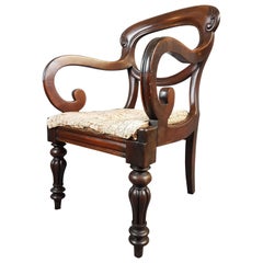 Large 19th Century Red Walnut Armchair