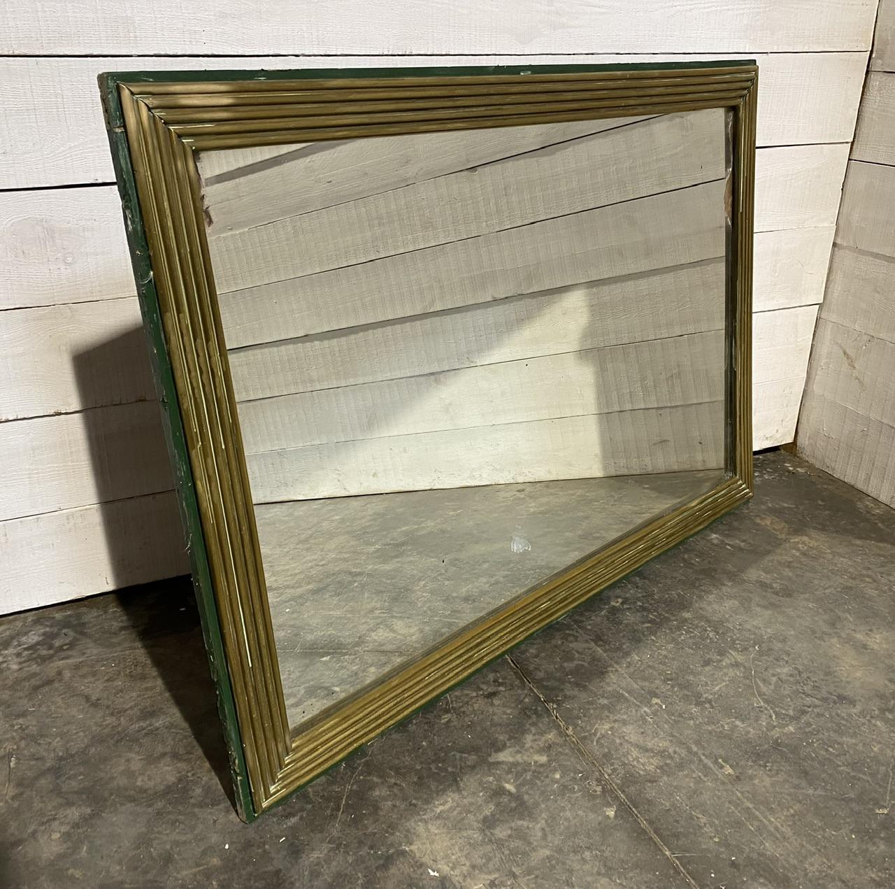 Large 19th Century Reeded Brass Mirror For Sale 6