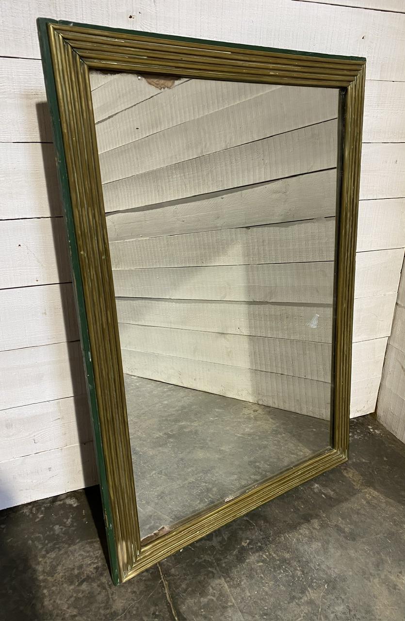 Large 19th Century Reeded Brass Mirror For Sale 7