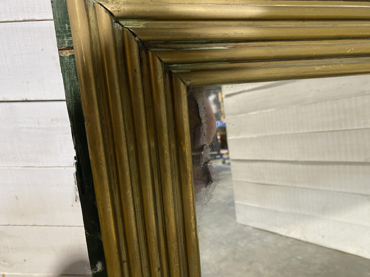 Large 19th Century Reeded Brass Mirror For Sale 8
