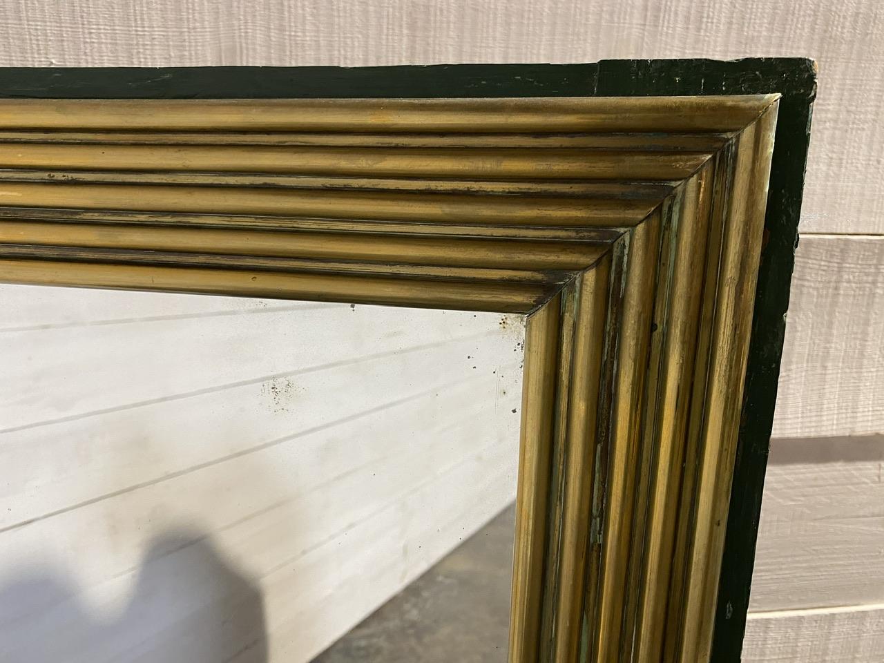 Large 19th Century Reeded Brass Mirror In Good Condition For Sale In Seaford, GB