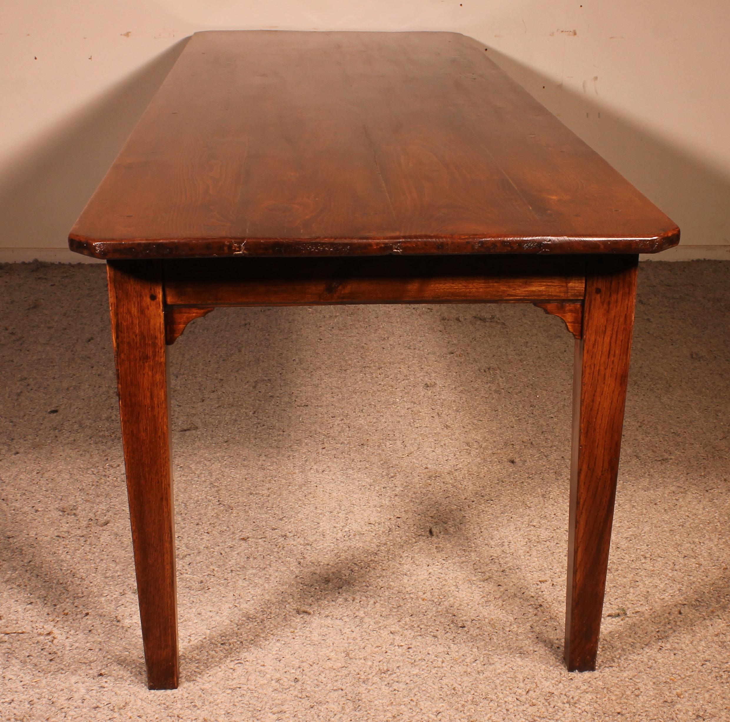 Large 19th Century Refectory Table in Oak -France 1