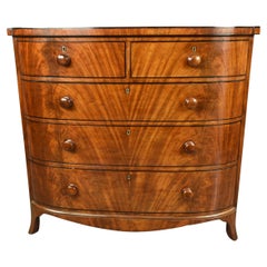 large 19th century Regency bow front chest of drawers