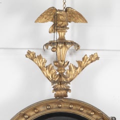 Large 19th Century Regency Giltwood Convex Mirror