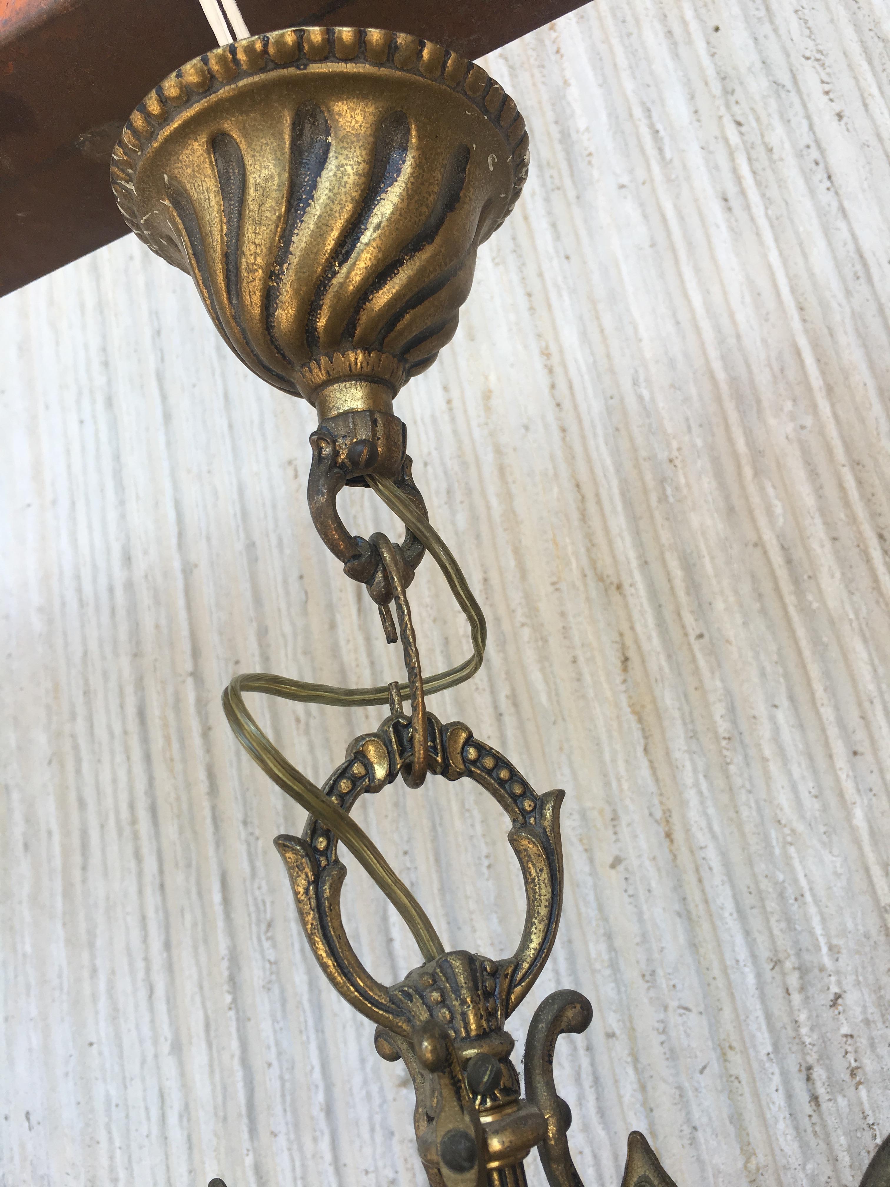 Large 19th Century Regency Style Bronze and Cut-Glass Lantern 3