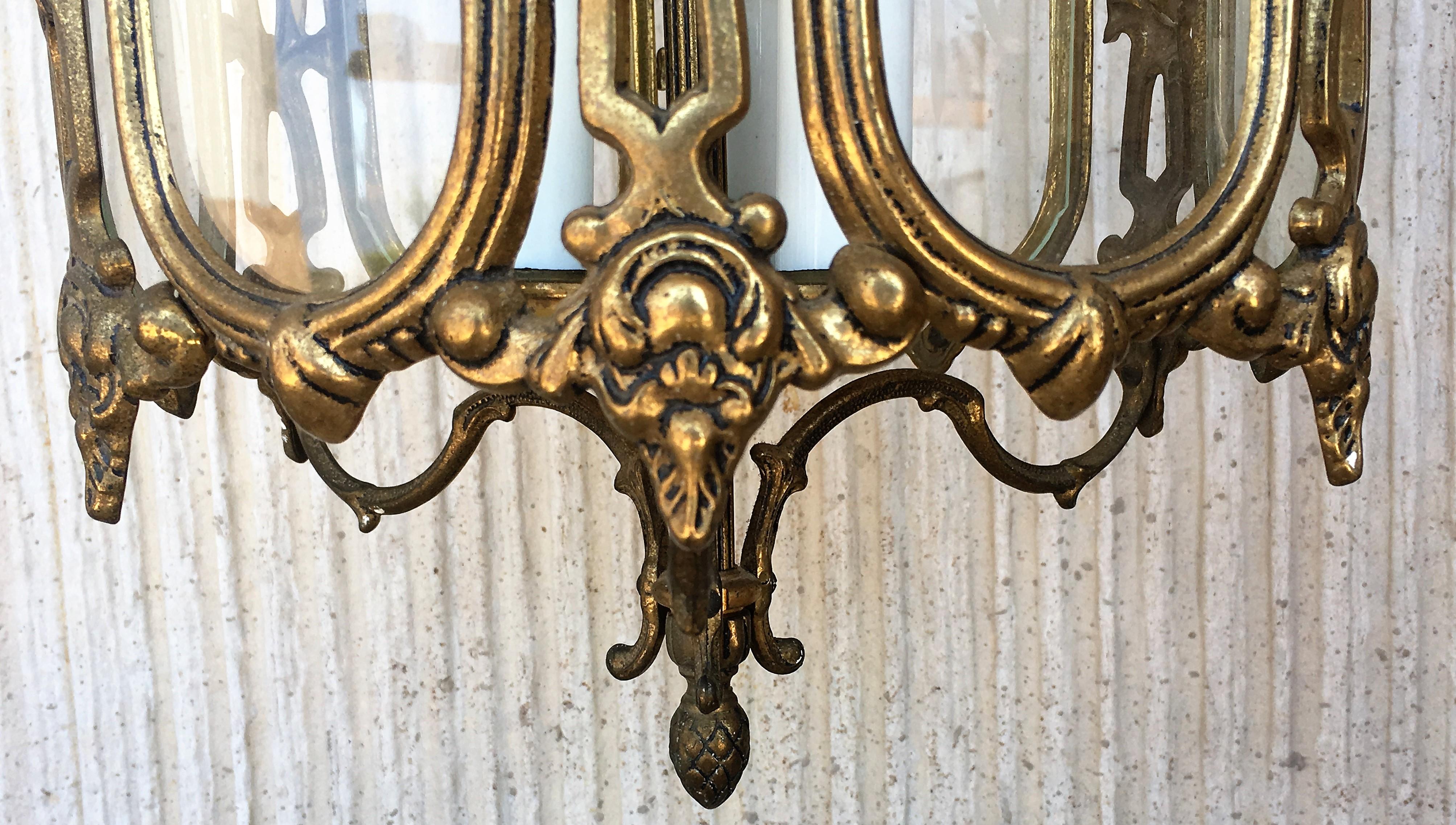 Large 19th Century Regency Style Bronze and Cut-Glass Lantern 5