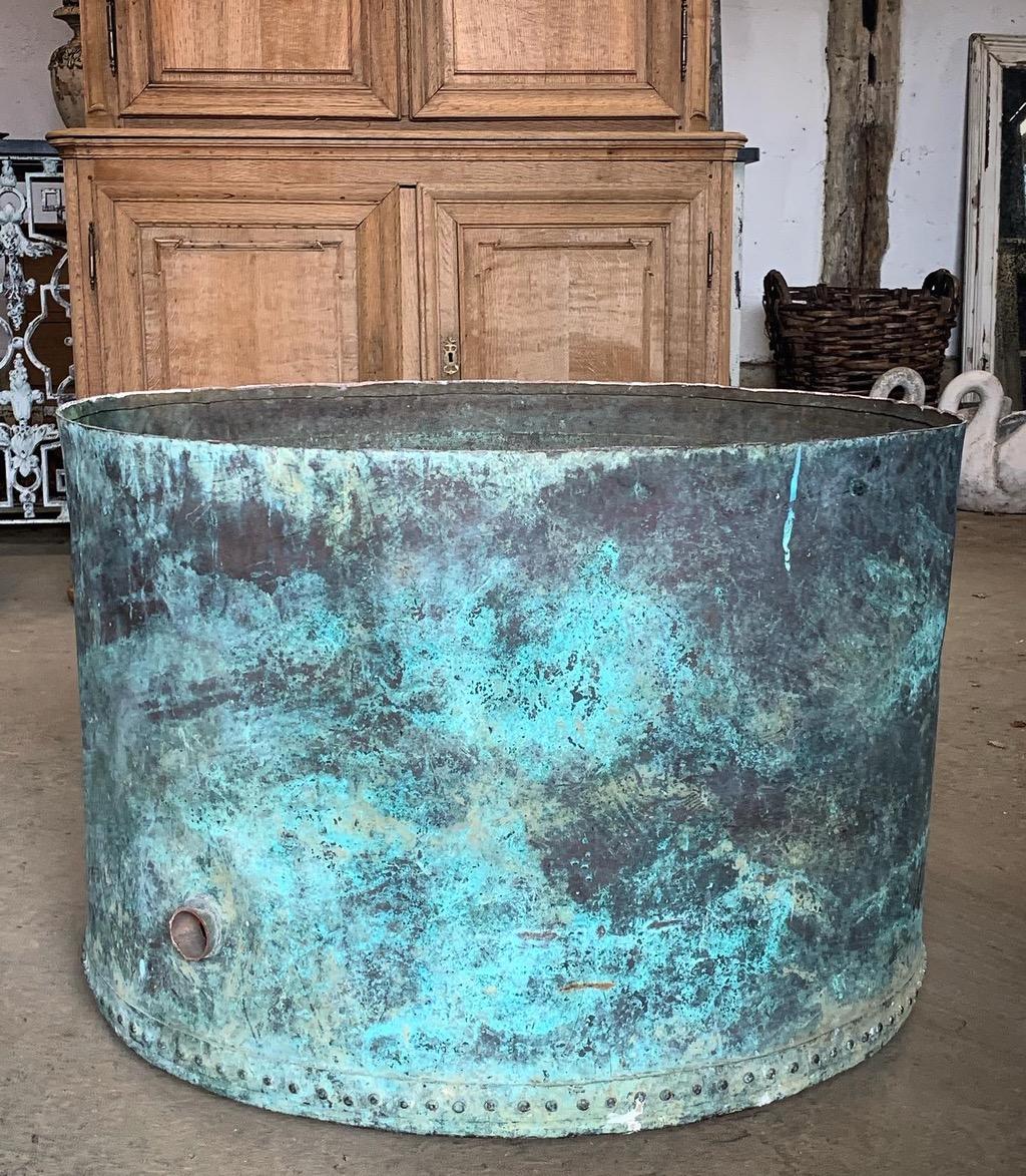 French Large 19th Century Riveted Copper Planter