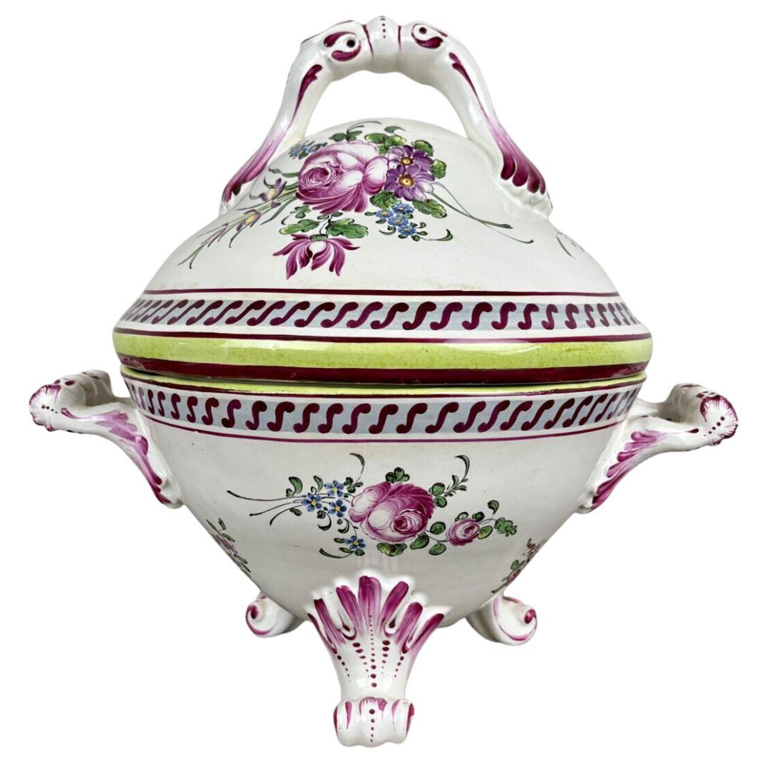 Large 19th Century Rococo French Faience Soup Tureen For Sale