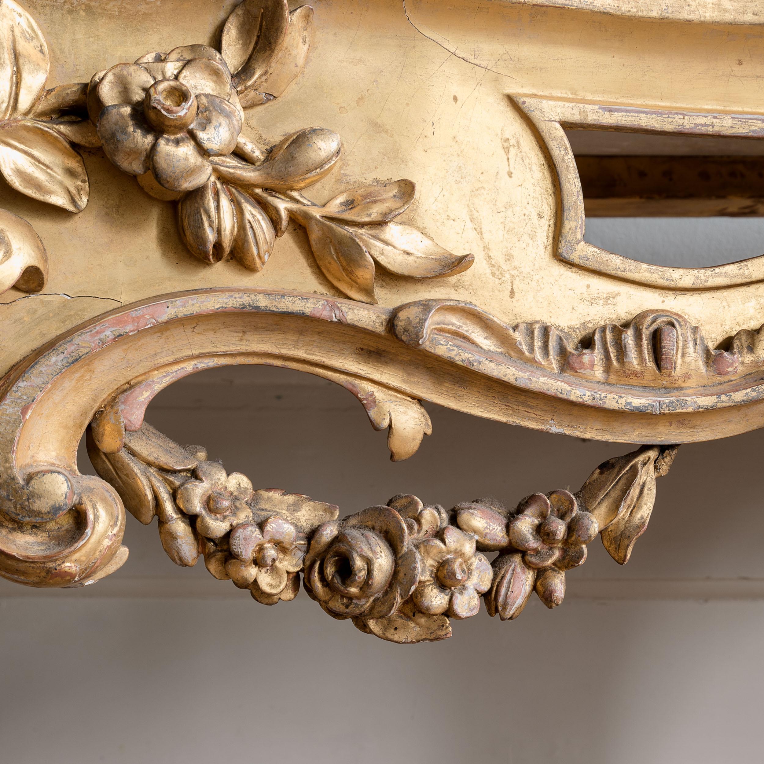 Large 19th Century Rococo Giltwood Console Table For Sale 11