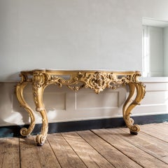 Large 19th Century Rococo Giltwood Console Table