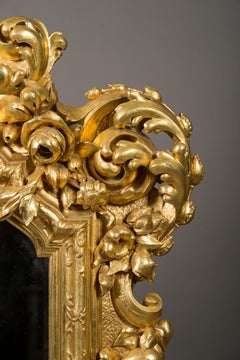 Large French 19th Century Figural Mirror with Cherubs and Swan