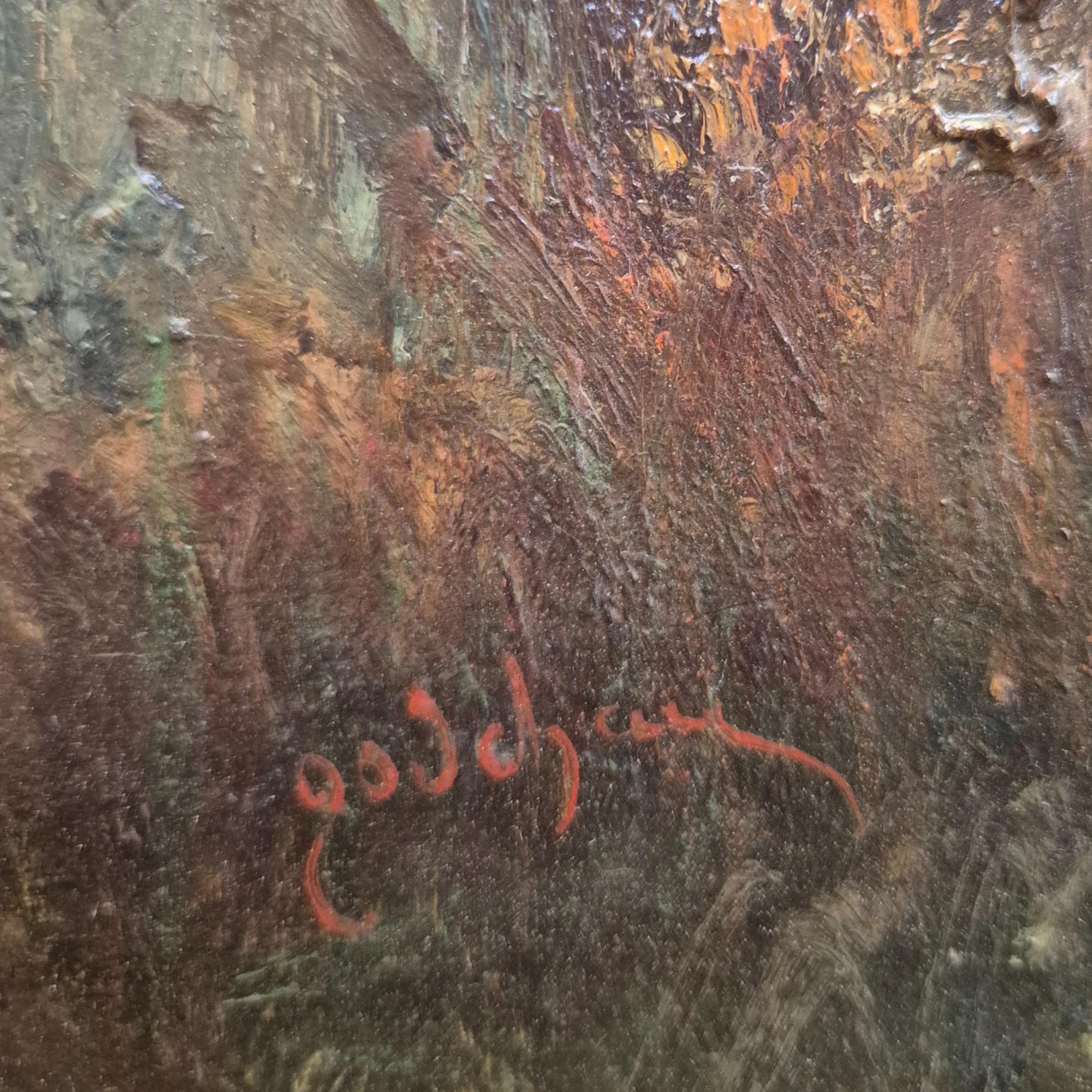 Großes romantisches Landschaftsgemälde des 19. Jahrhunderts von Godchau im Angebot 9