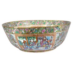 Large 19th Century Rose medallion bowl, 51cm (20") diameter