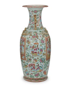 Large 19th Century Rose Medallion Vase, 24"