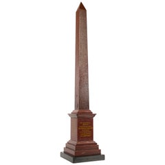 Large 19th Century Rosso Antico Model of the Solar Obelisk, Rome