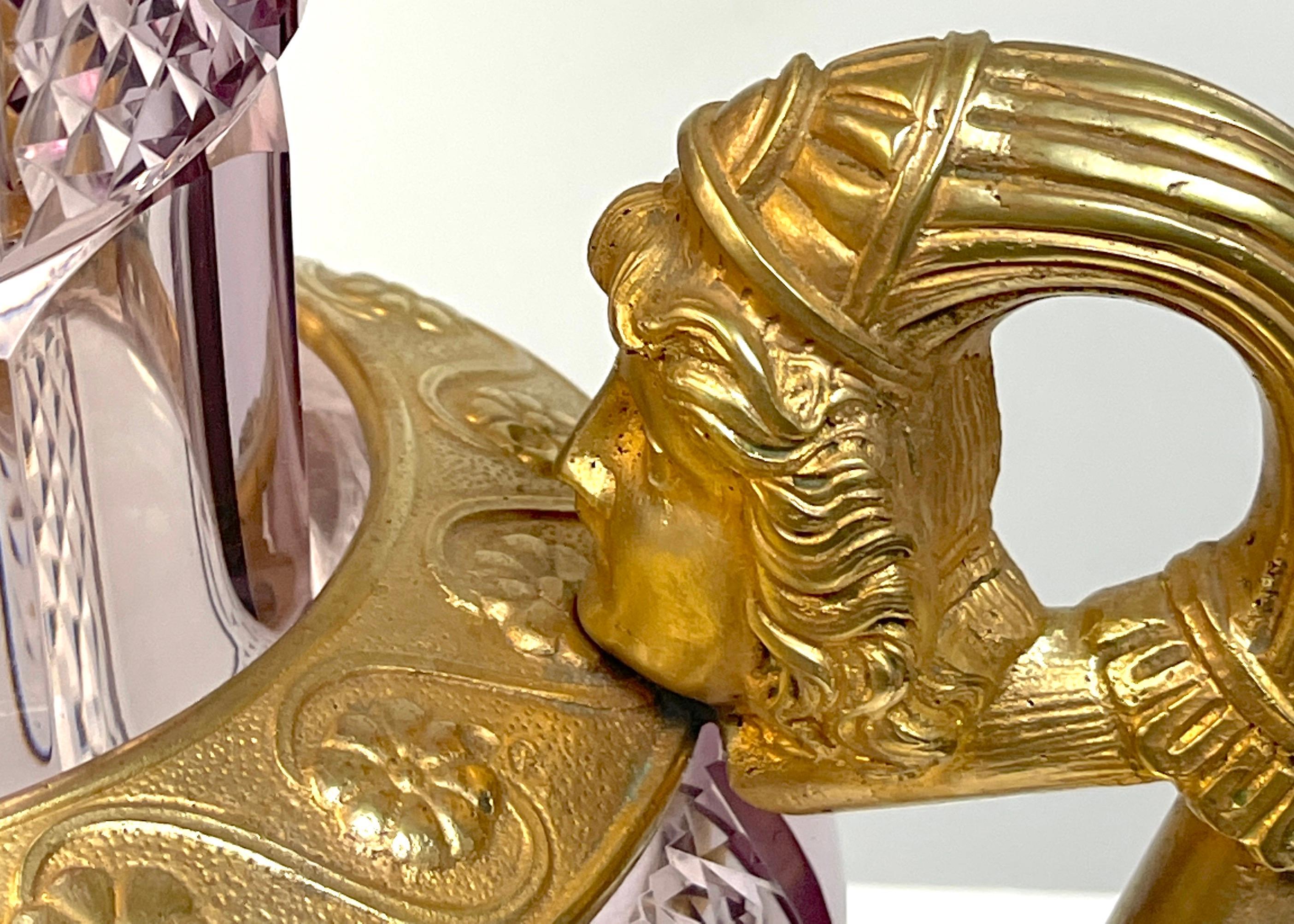 Large 19th Century Russian Neoclassical Ormolu and Amethyst Cut Glass Vase For Sale 2