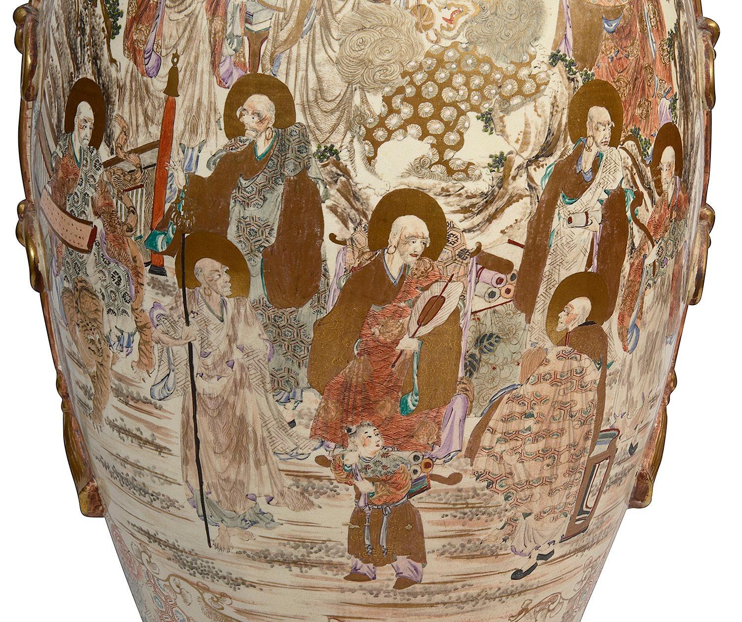 Porcelain Large 19th Century Satsuma vase. For Sale