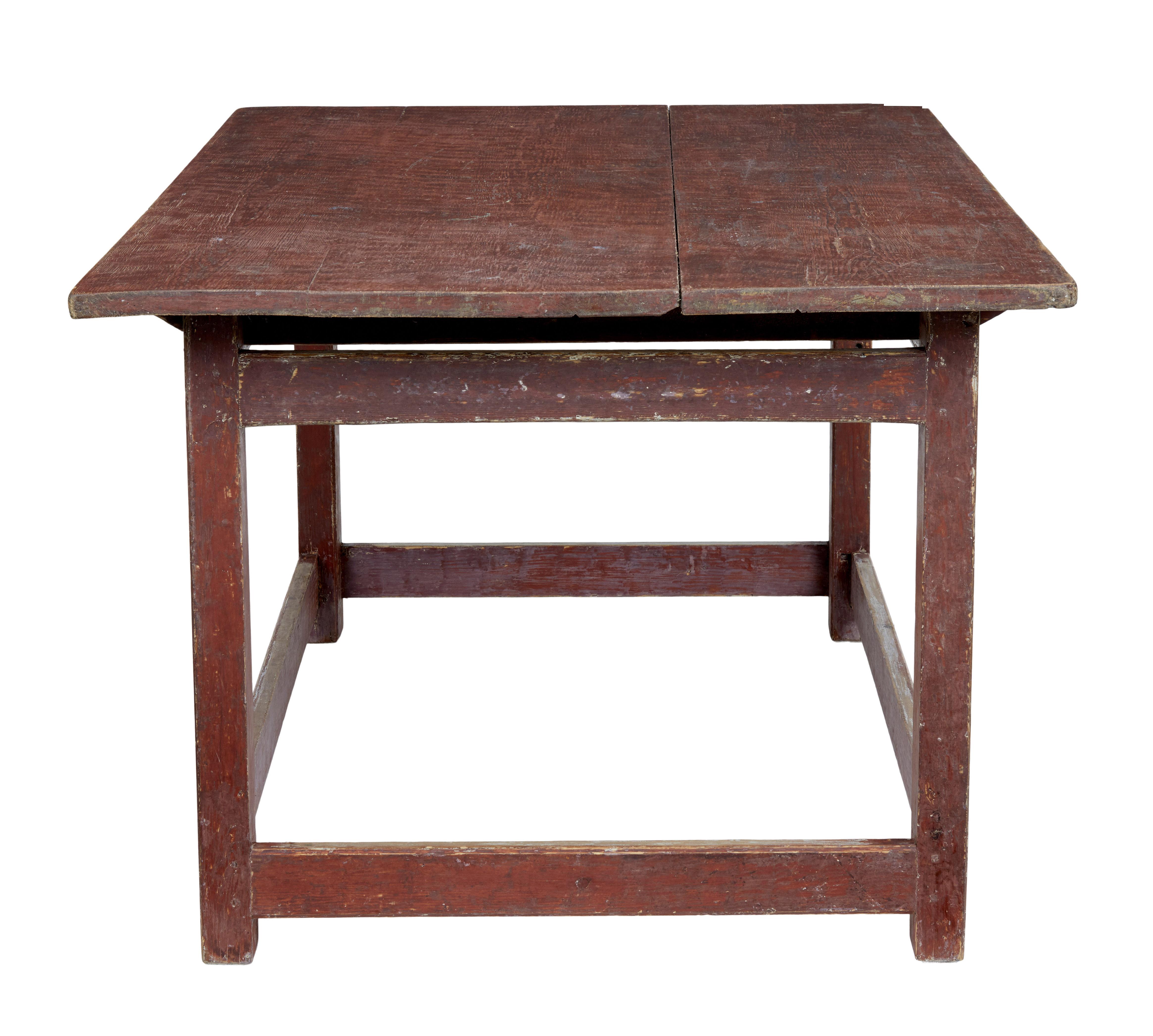 Rustic Large 19th Century Scandinavian Pine Painted Table