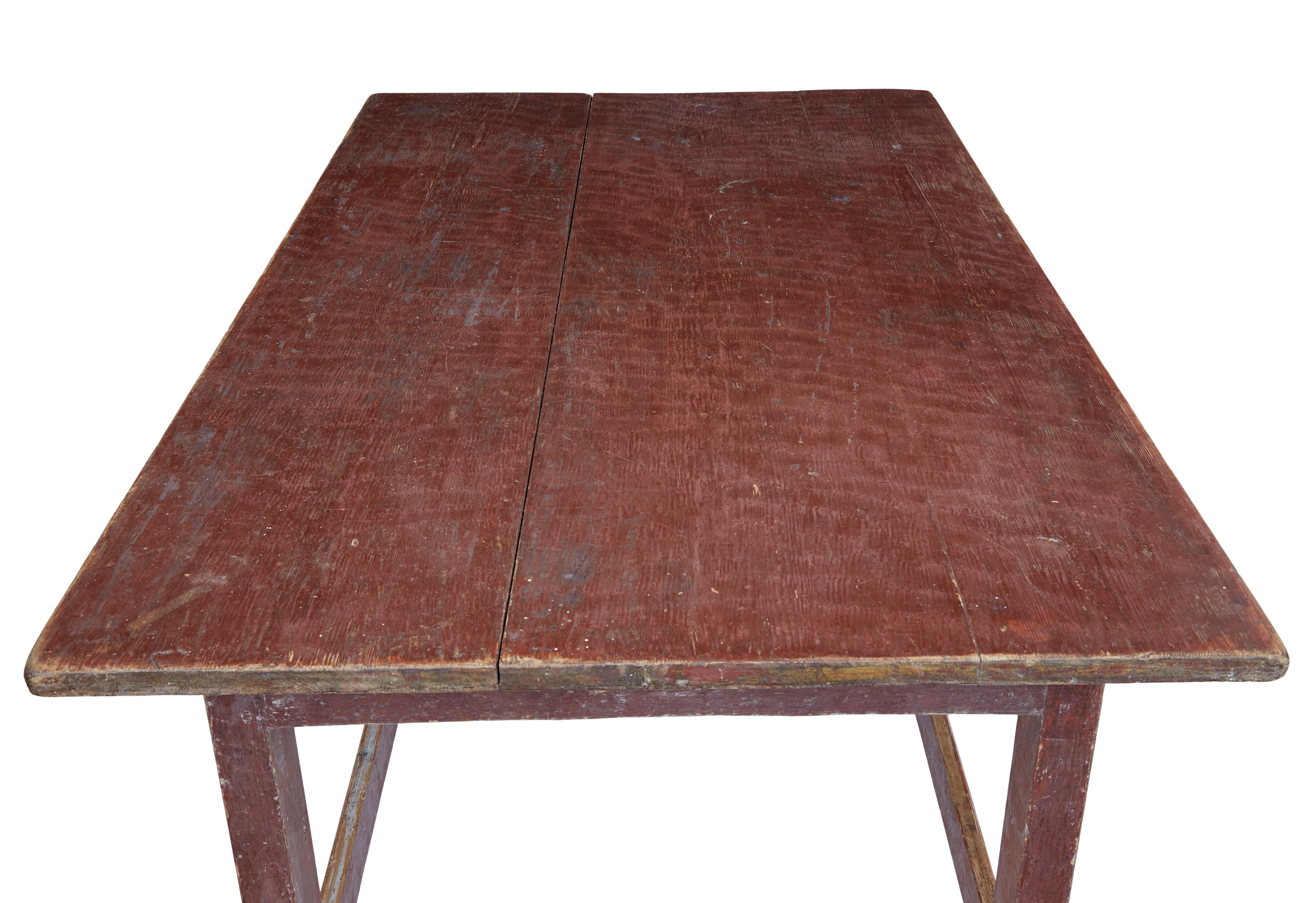 Large 19th Century Scandinavian Pine Painted Table In Good Condition In Debenham, Suffolk