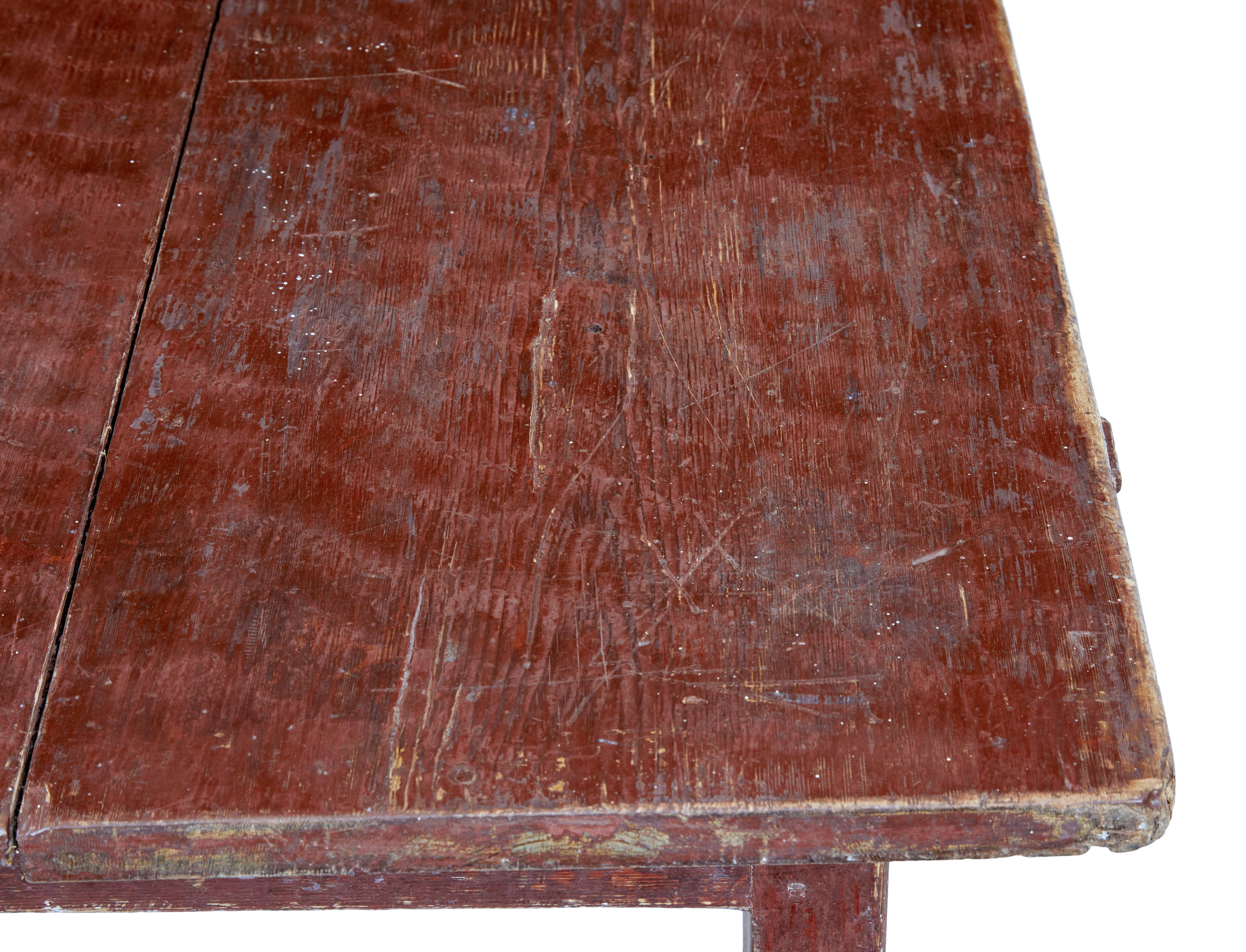 Large 19th Century Scandinavian Pine Painted Table 1
