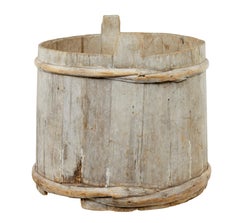 Large 19th century Scandinavian pine storage barrel