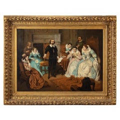 Large 19th Century Scene of William Shakespeare, British School Oil on Canvas