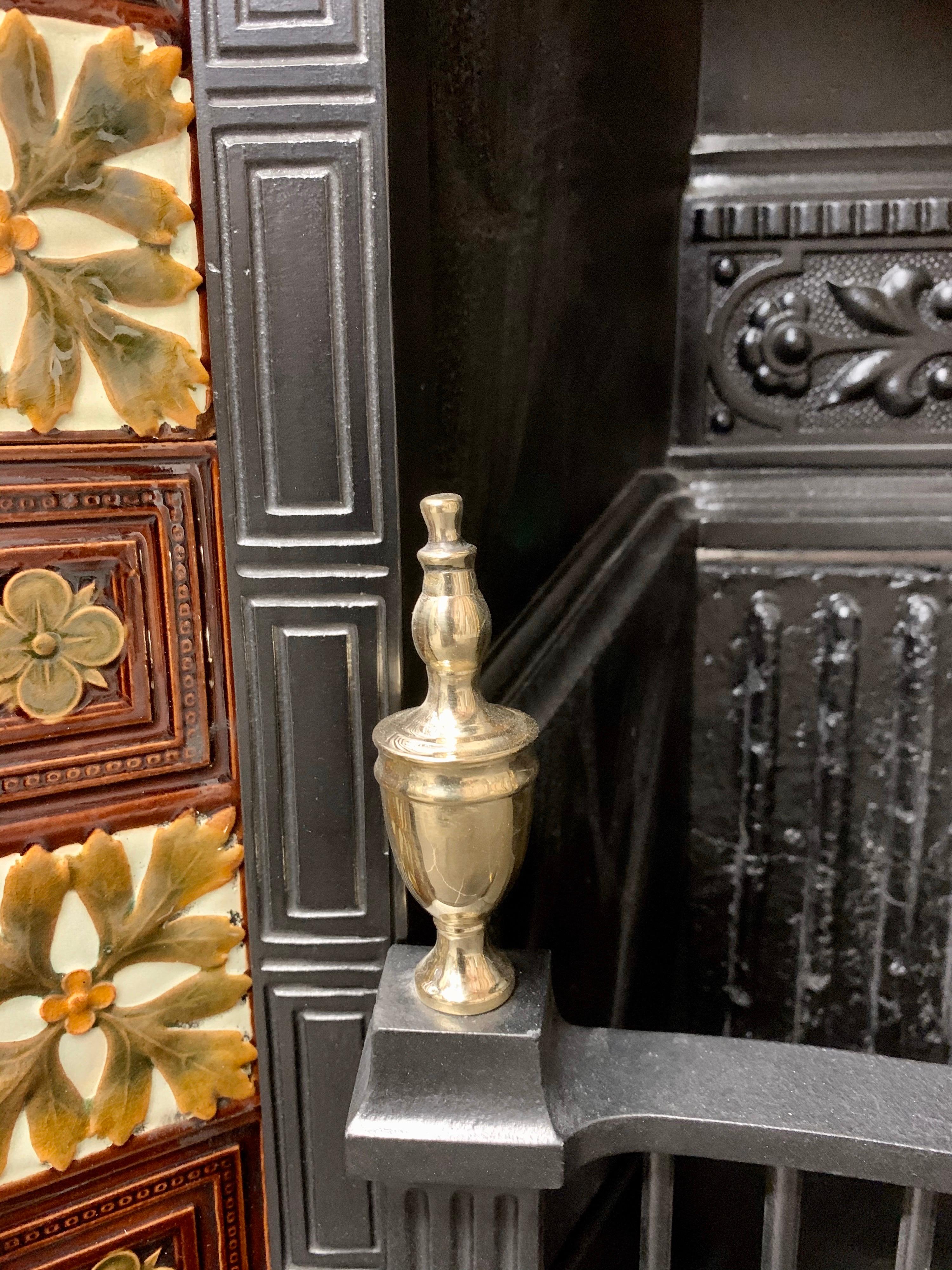 Large 19th Century Scottish Cast Iron and Brass Fireplace Insert 2