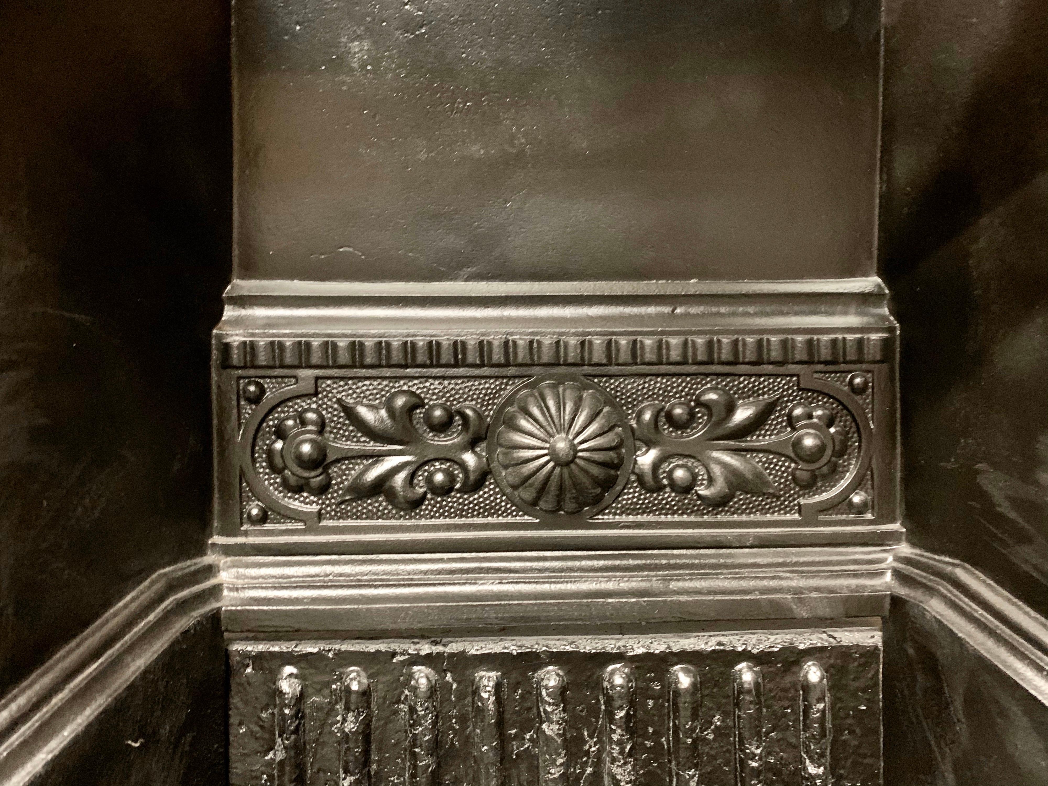 Late 19th Century Large 19th Century Scottish Cast Iron and Brass Fireplace Insert